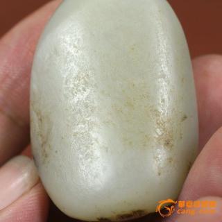 和田玉秋梨皮青白玉籽料挂件笑佛