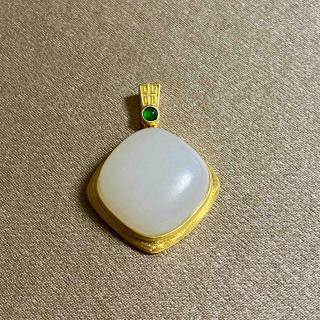 方糖吊坠/单面方形15*15mm/配镶翡翠