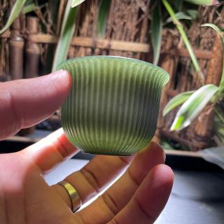 苏工和田玉拉丝造型青玉玉杯茶碗素净高雅