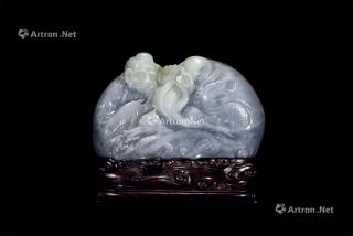 【和田玉青花籽料《儒道相传》摆件】拍卖品